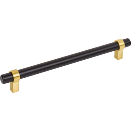 Jeffrey Alexander 192 Mm Center-To-Center Matte Black W/ Brushed Gold Key Grande Cabinet Bar Pull 5192MBBG